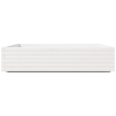 Fioriera da Giardino Bianca 110x110x26,5 cm in Legno di Pino - Foto 10