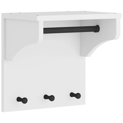 Appendiabiti Da Parete Sandnes Bianco 43x30x42 Cm Legno Di Pino - Foto 2