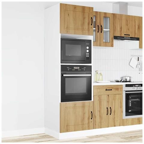 Armadi Forno 2 Pz Lucca Rovere Artigianale In Legno Multistrato - Foto 3