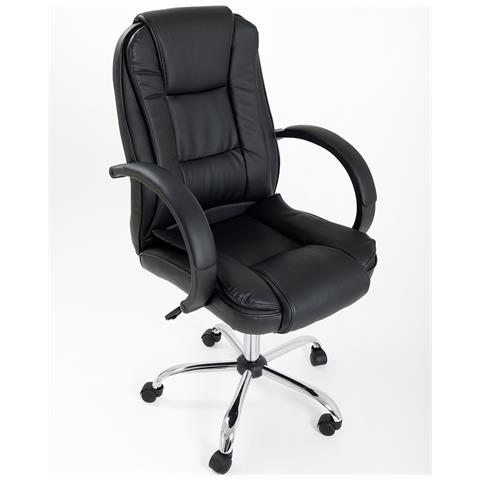 Poltrona Da Ufficio Presidenziale Ergonomica In Ecopelle Modello Smoke Con Supporto Lombare - Foto 1