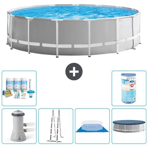 Piscina Fuori Terra - In Giro - 457x122 Cm - Grigio - Include Accessori Coordinati A2273 - Foto 1