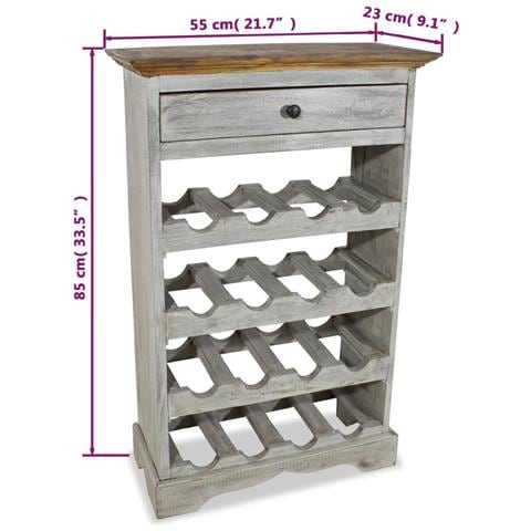 Lusso Casadino -  Portavini In Legno Massello Di Mogano 55x23x85 Cm - Foto 4