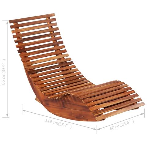 Lusso Casadino - Sedia A Sdraio A Dondolo 2 Pz In Legno Di Acacia - Foto 5