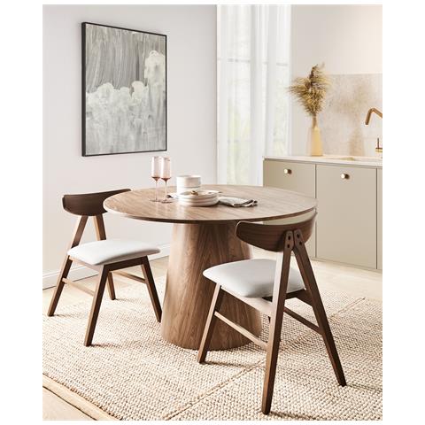 Set Di 2 Sedie Da Pranzo Lacota Legno Marrone Scuro /grigio - Foto 1