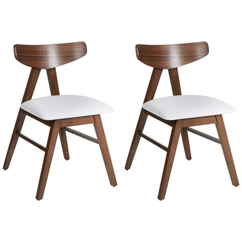 Set Di 2 Sedie Da Pranzo Lacota Legno Marrone Scuro /grigio - Foto 2