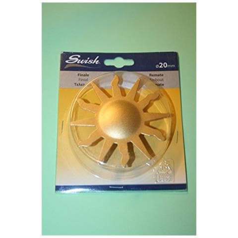 Swish - Terminale/pomolo Per Bastoni Tende In Acciaio Oro Satinato Sole D.20 Mm - Foto 1