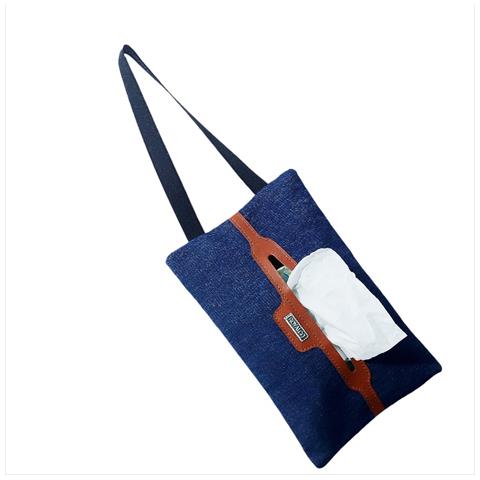 Elegante Porta Fazzoletti Da Auto In Denim - Pratico E Creativo - Foto 1