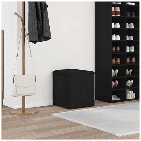 panchina da stoccaggio  in rovere nero 40x40x45 cm in legno ingegnerizzato - Foto 2