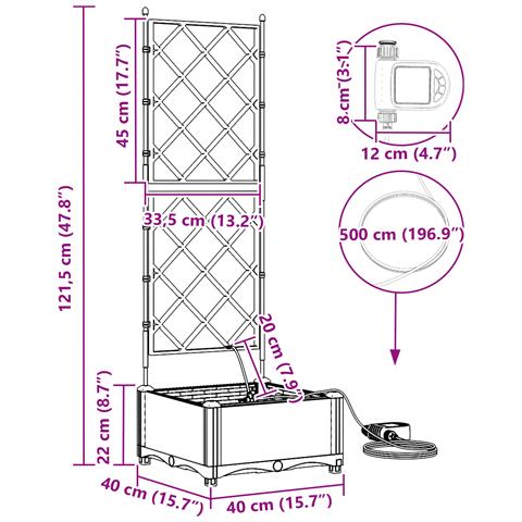 Fioriere da Giardino  con Sistema di Irrigazione Brown - Foto 9