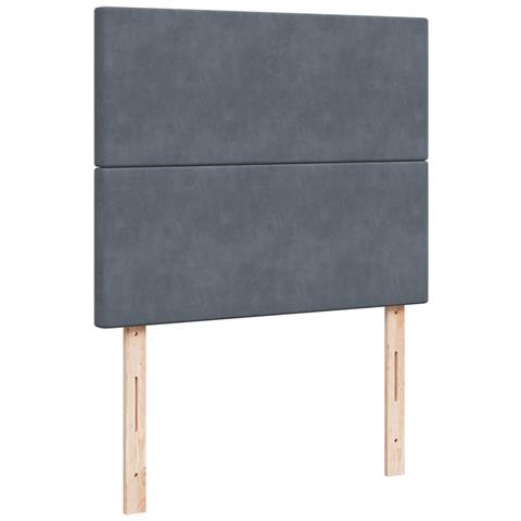 Giroletto a Molle con Materasso Grigio Scuro 120x190 cm Velluto - Foto 9