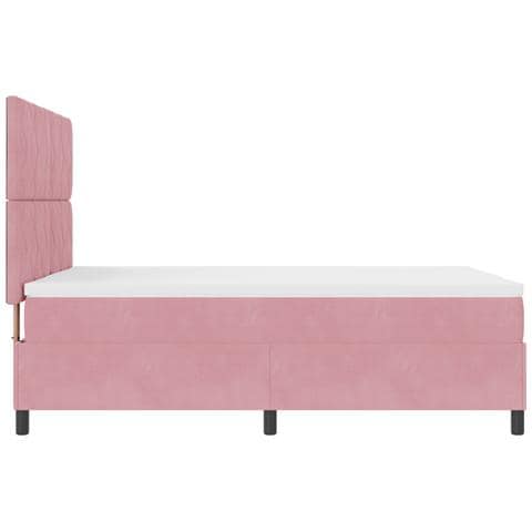 Letto Box Spring con Materasso Rosa 160x200 cm Velluto - Foto 9