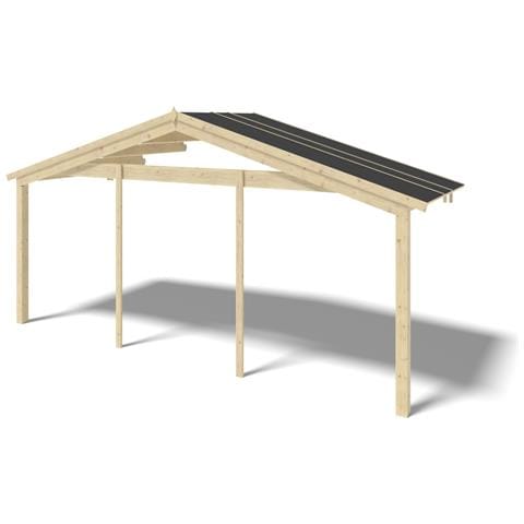 Tettoia Di Terazzo In Legno - 6x2m - Colore Naturale - Foto 1