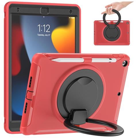 Custodia Per Ipad 10.2"" Armata Con Supporto Girevole Rosso - Foto 1