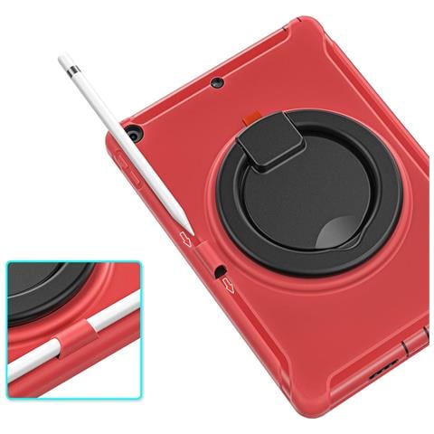 Custodia Per Ipad 10.2"" Armata Con Supporto Girevole Rosso - Foto 4