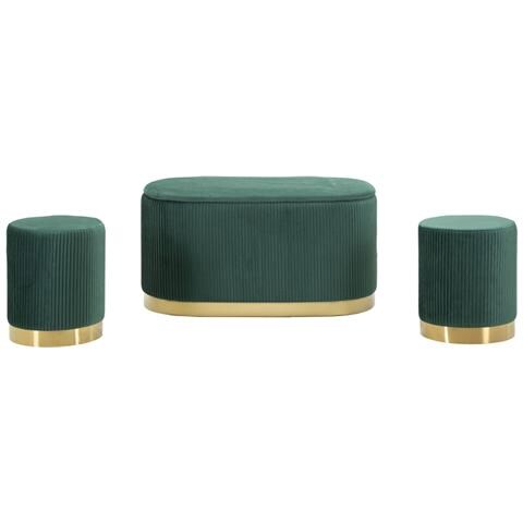 Panca Con Portaoggetti Mf876 - Verde - Poliestere - 80x37x42 Cm - Foto 2