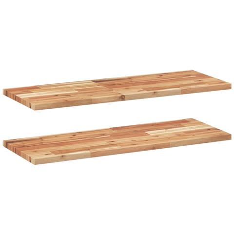 Lusso Casadino -  Mensole Da Parete 2 Pz 100x30x2 Cm Legno Acacia Rifinito A Olio - Foto 1