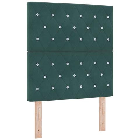 Testiera LED con luci a strisce a LED Verde scuro 80 cm Velluto - Foto 1