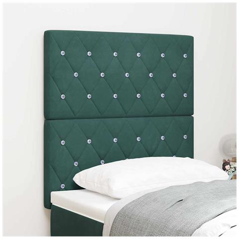 Testiera LED con luci a strisce a LED Verde scuro 80 cm Velluto - Foto 2