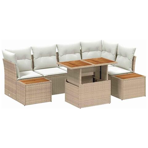Set Divano da Giardino 10 pcs Beige Poly Rattan - Foto 1