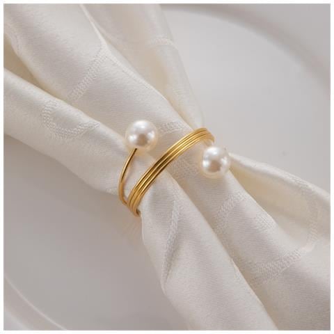Anelli Per Tovaglioli Di Perle (oro Medio) - Set Da 10, Portatovaglioli In Metallo Per Decorazioni Da Tavola Di San Valentino, Decorazioni Per Feste - Foto 2