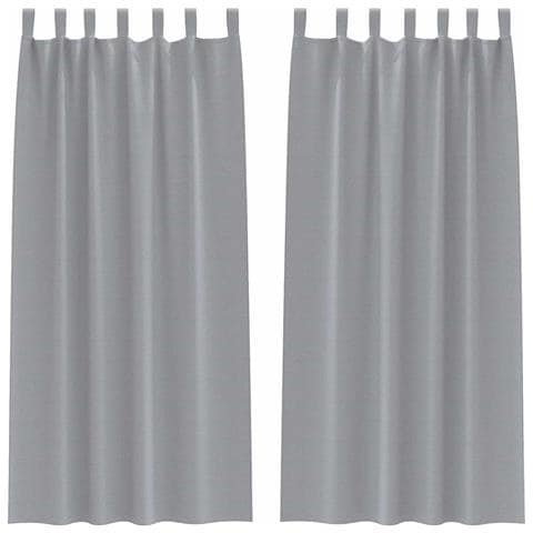 Tende con tende 2 pcs Grigio chiaro Poliestere - Foto 1