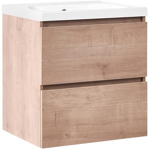 Mobile Lavabo A Parete Con Lavabo Lagoa 60 Cm Marrone Chiaro - Foto 2