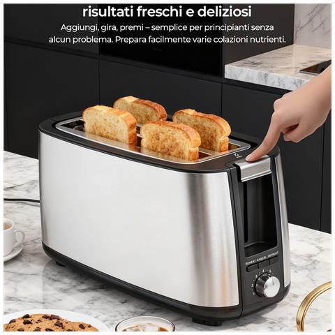 Tostapane In Acciaio Inox, 4 Scomparti, 1400 W, 7 Posizioni Di Tostatura - Foto 1