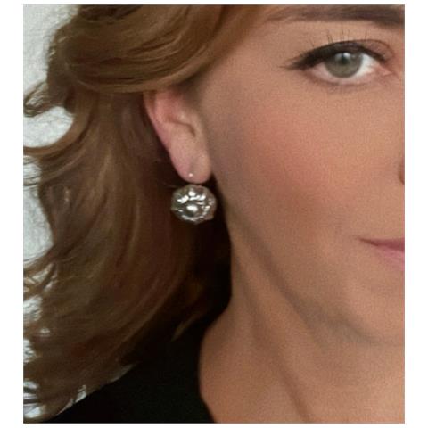 Orecchino A Forma Di Fiore Tartaro In Argento Placcato - Foto 3