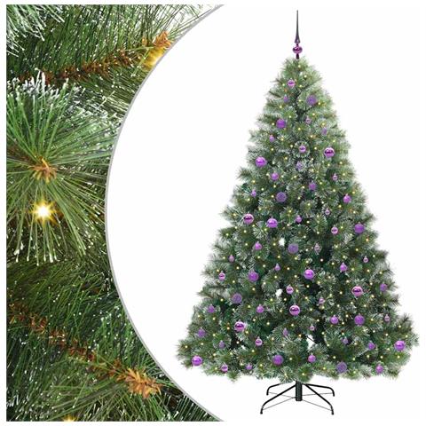 Albero di Natale artificiale con 300 LED Verde 210 cm PE e PVC - Foto 1