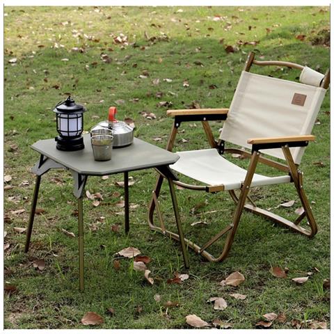 Tavolo Pieghevole Portatile Per Esterni Alto-basso Con Gambe In Alluminio E Piano In Abs Black - Foto 7