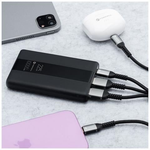 Power Bank Pack Batteria Emergenza 10000 Mah Fino A 22w 2 Usb-a 1x Usb-c Per Smartphone - Foto 2