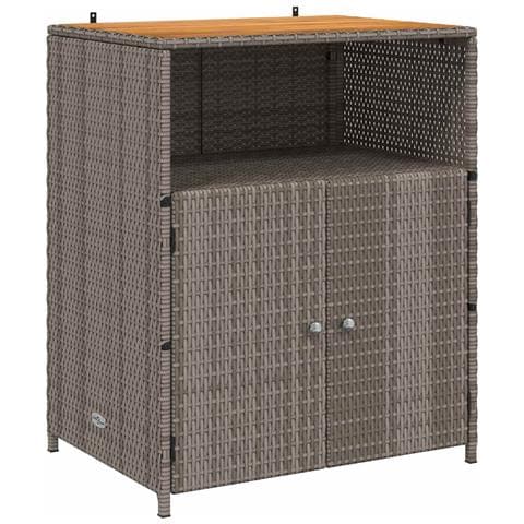 Armadietto Grigio 70 x 50 x 87 cm Poliestere e Rattan Roly - Foto 1