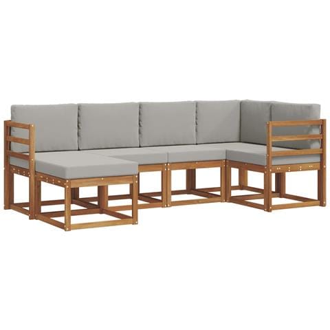 Set di divani con cuscino 6 pcs Grigio Naturale e Chiaro - Foto 1