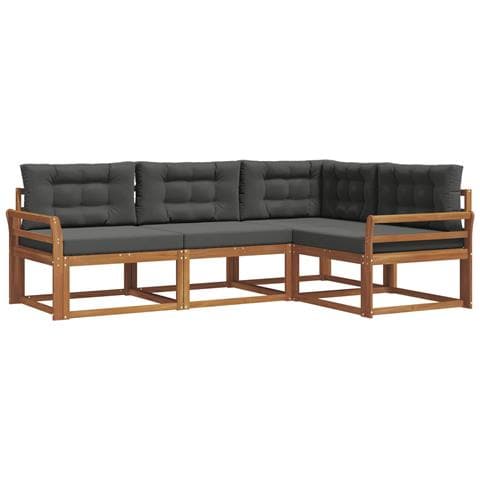 Set di divani da esterno con cuscino 4 pcs Naturale e Antracite - Foto 1