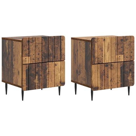 Armadio da Notte 2 pcs Legno antico 43 x 34,5 x 49,5 cm - Foto 1