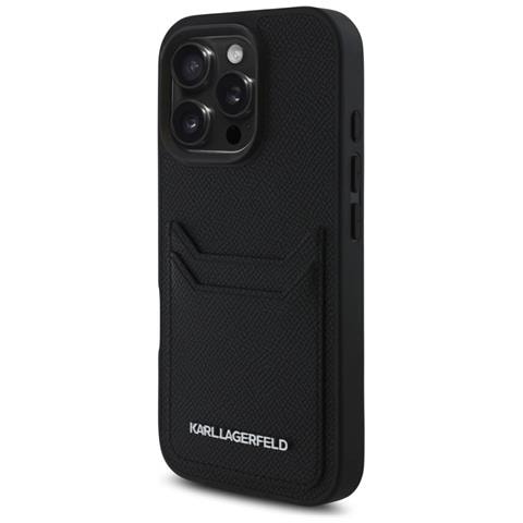 Custodia Per Iphone 16 Pro, Nera, Con Scomparto Per Carte. - Foto 2