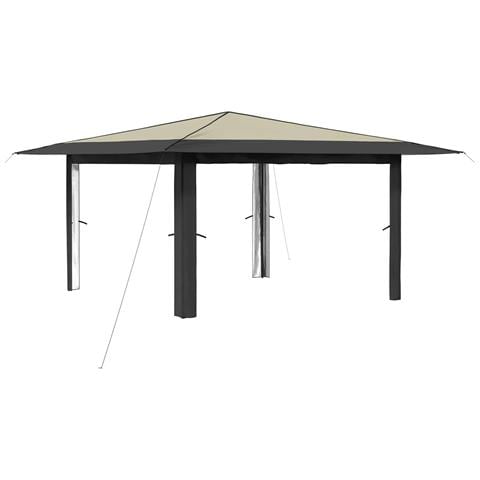 Gazebo senza Parete Laterale 4 x 4 m Crema e Antracite - Foto 1