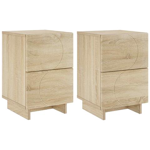 Armadio da Notte 2 pz Rovere Sonoma 33,5 x 34,5 x 50 cm - Foto 1