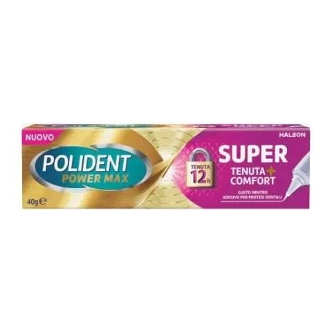 Crema Adesiva Protesi Dentali Polident Power Max Super Tenuta+Comfort 40 g - Foto 1