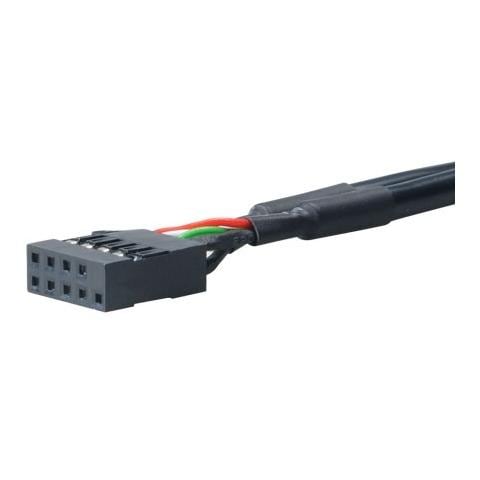 9-pin / 19-pin, USB 3.0 19-pin, USB 2.0 9-pin, Maschio / femmina, Nero, 0,1m - Foto 2