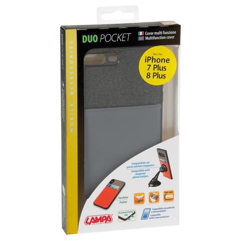 Duo Pocket, Cover Bicolore Con Inserti Metallici - Apple Iphone 7 Plus / 8 Plus - Nero / grigio - Foto 3