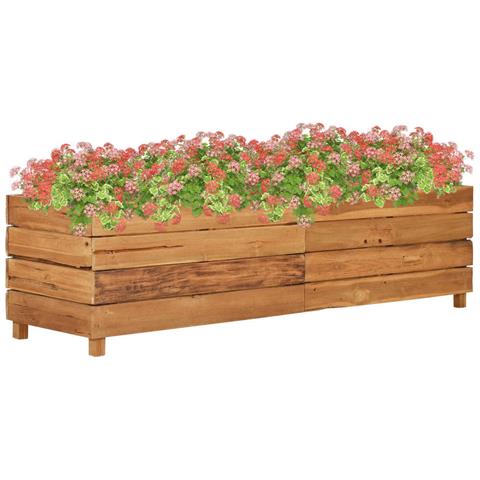 Letto Rialzato 150x40x38 cm Legno di Teak di Recupero e Acciaio - Foto 1