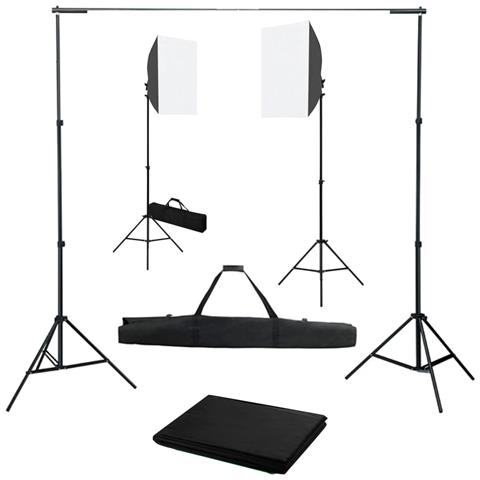 Kit per Studio Fotografico con Luci Softbox e Fondali - Foto 1