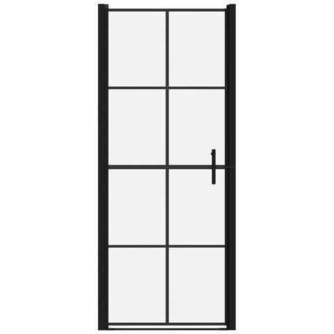 Porta per Doccia in Vetro Temperato 91x195 cm Nera - Foto 2