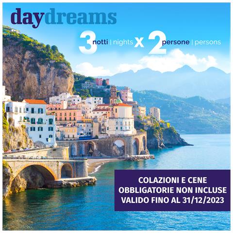 DAYDREAMS Buono 3 notti per 2 persone in hotel - Scadenza: 31 dicembre 2023 DAYDREAMS Buono 3 notti per 2 persone in hotel - Scadenza: 31 dicembre 2023