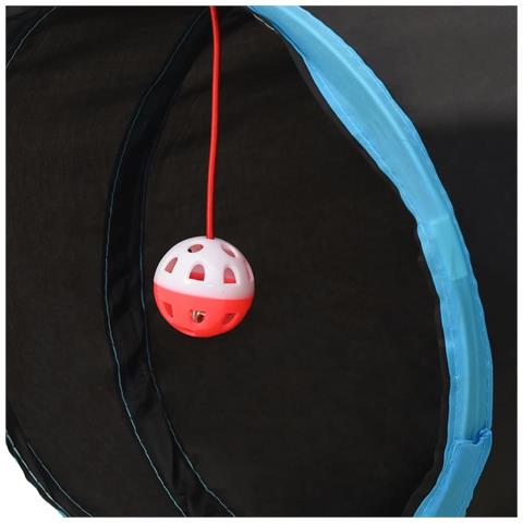 Tunnel Per Gatti A 4 Vie Nero E Blu 132 Cm In Poliestere - Foto 2