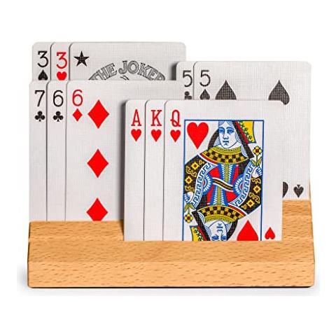 Porta Carte Da Gioco In Legno Massello Di Faggio Di Dimensioni Standard Di rts - Set Di 2 Organizzatori Di Carte - Foto 4