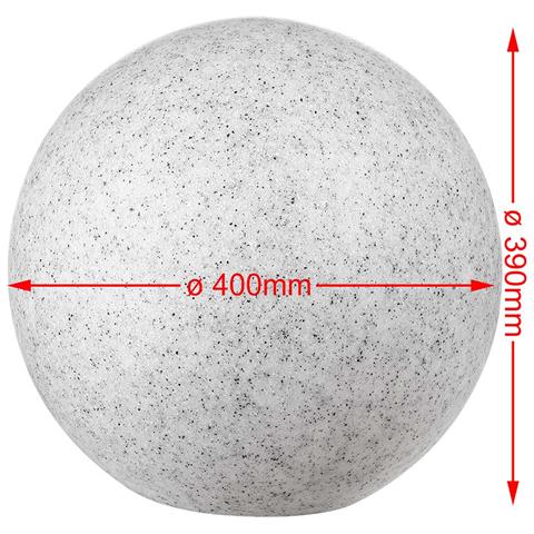 Lampada Sfera Giardino 40cm Luce Illuminazione Esterno Attacc E27 Effetto Pietra - Foto 5
