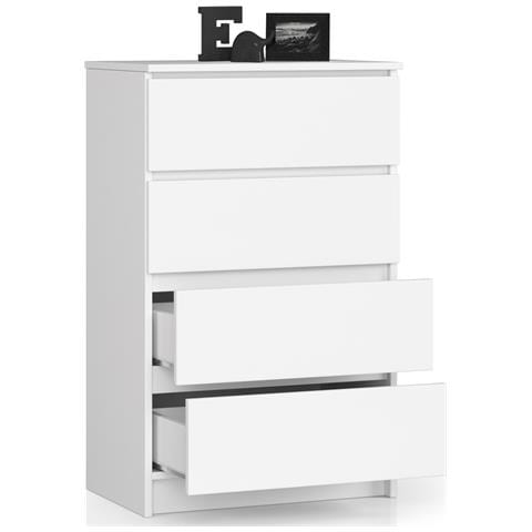 Cassettiera K60, 4 cassetti, 60x40x99 cm, Colore Bianco - Foto 2