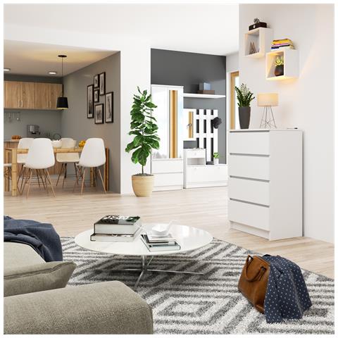 Cassettiera K60, 4 cassetti, 60x40x99 cm, Colore Bianco - Foto 6